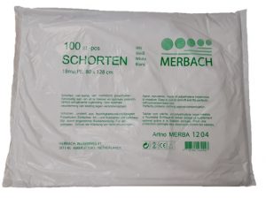 Merbach schorten PE 80 x 128 cm wit 100 st 18 mu