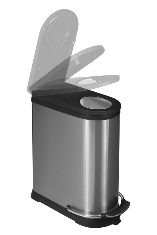 Pedaalem. Viva Recycling Bin 16 of 20 liter, mat RVS FPP - Afbeelding 2