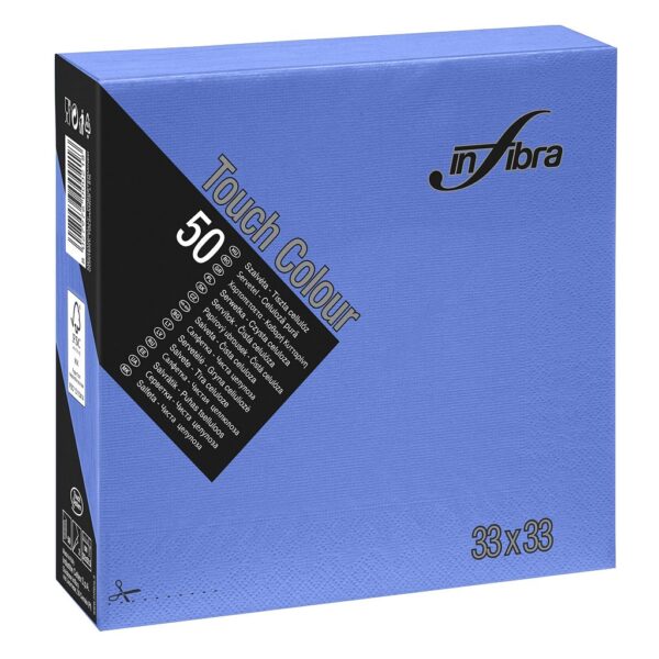 Servetten 1/4 fold blauw 2 laags 33x33cm 18x50 st.
