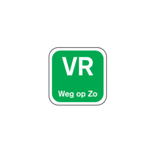 Daglabel 'Vr weg op Zo' afwasbaar 19x19 mm rol 1000 stuks