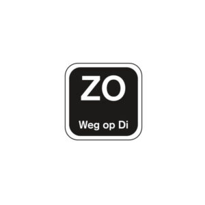 Daglabel 'Zo weg op Di' afwasbaar 19x19 mm rol 1000 stuks