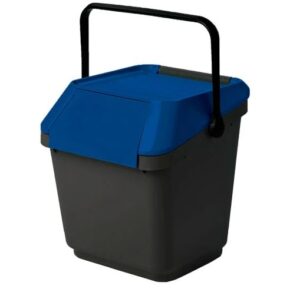 Afvalbak stapelbaar EasyMax 35 liter - grijs, blauw